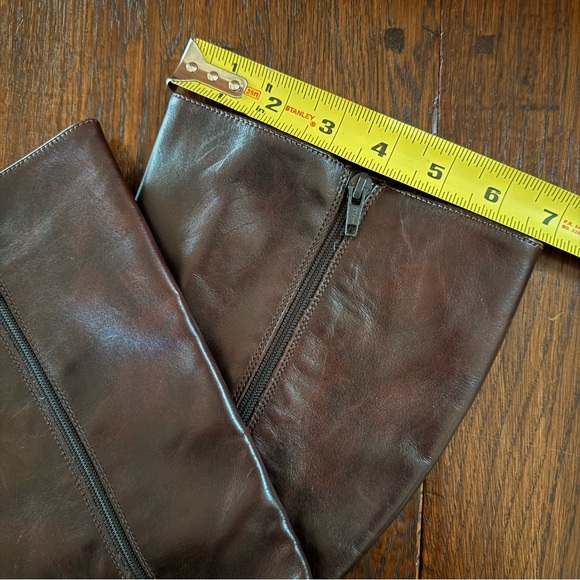 J. Crew Chocolate Brown Italian Leather Heeled Boots 7.5 - Picture 7 of 9